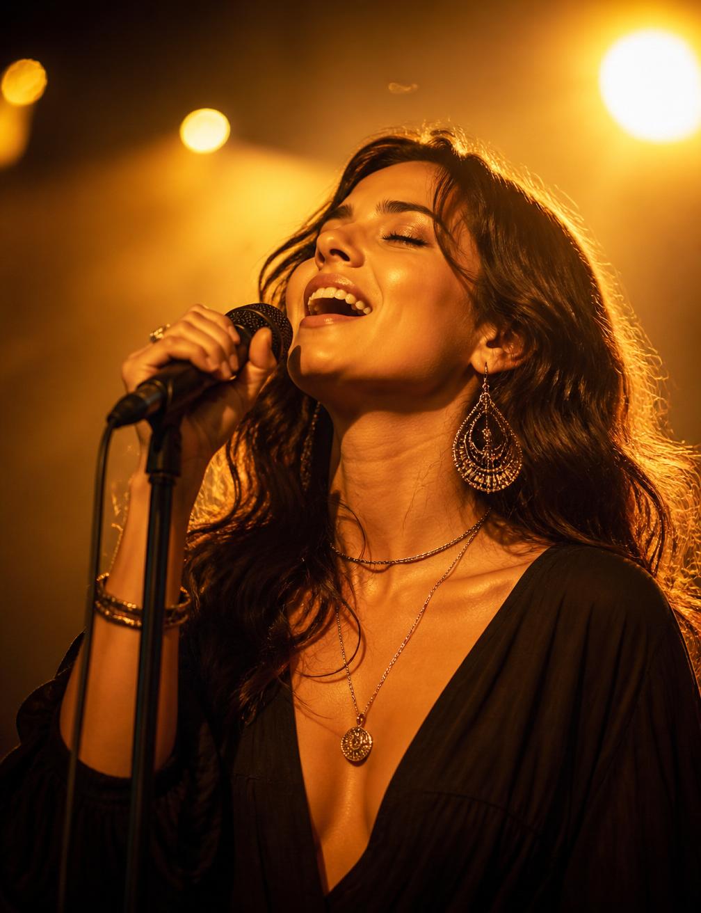 Singing on stage